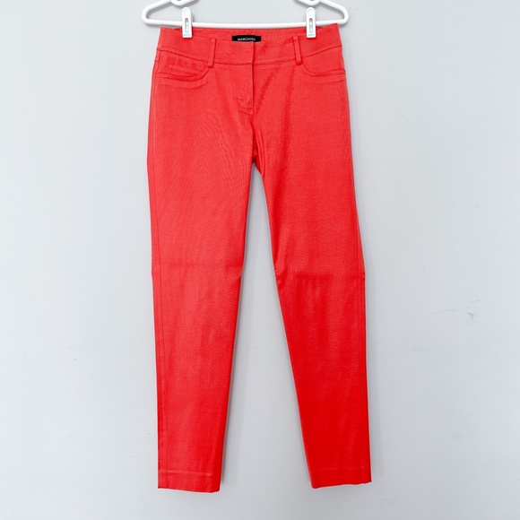 MARCIANO$198Trousers Skinny Stretch Pants Pink Bright Mid-Rise Salmon 4